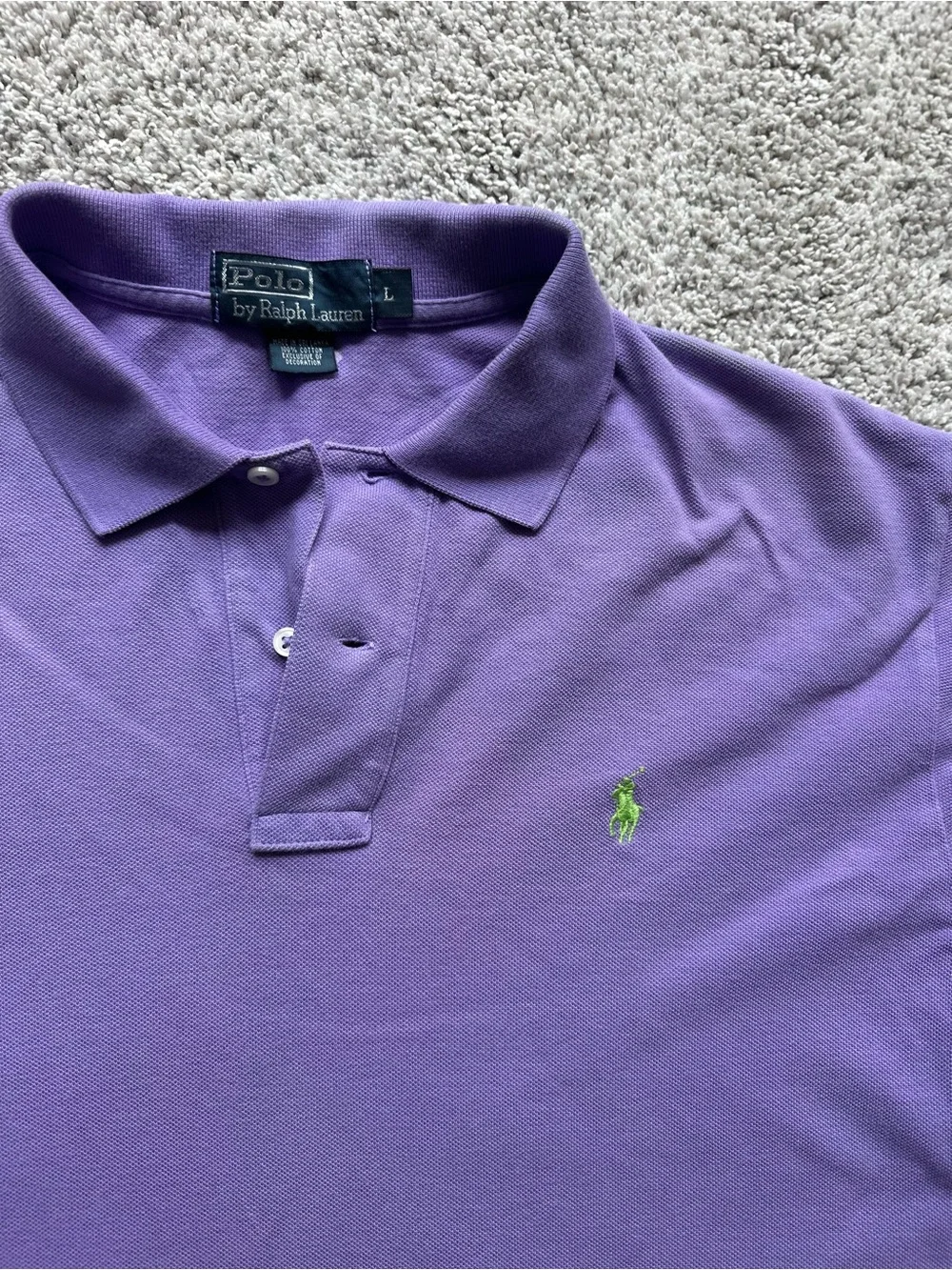 Vintage Polo by Ralph Lauren Purple Polo Shirt with Green Pony